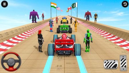 超级英雄方程式赛车特技Superhero Formula Car Stunt游戏截图-1