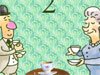 老夫妻吃茶点