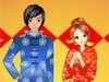 情侣红装拜年