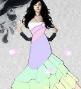 美女上色之新娘杨幂的婚纱