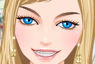 牙套美女
