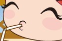 小情侣喝果汁pk