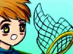 小男孩捕鸭子