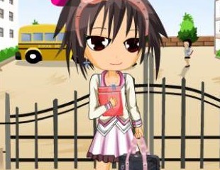 学校门口的女孩