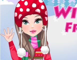 时尚滑雪女孩