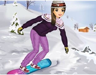 潇洒滑雪女孩