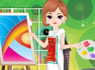 漂亮的女画家