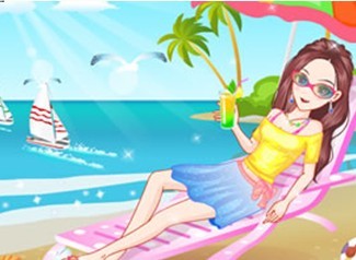 夏威夷的海滩女孩