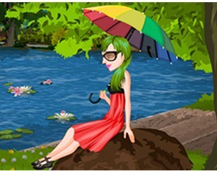 湖边的女孩
