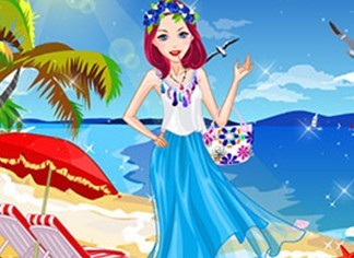海边甜美女孩