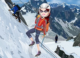 女孩登雪山