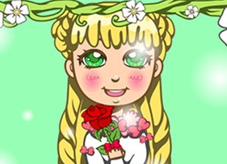 花丛中的女孩