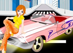 女孩和跑车