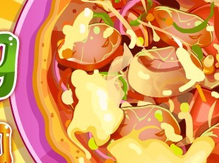 烹饪培根比萨