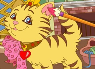 开心小猫填颜色