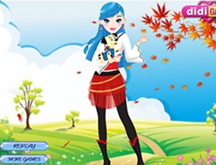 女孩和宠物狗
