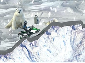 冰冷的雪地摩托