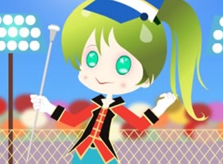 打扮领队女孩