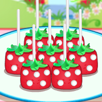 制作草莓棒棒糖